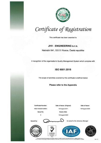 CERTIFICATE - ČSN EN ISO 9001